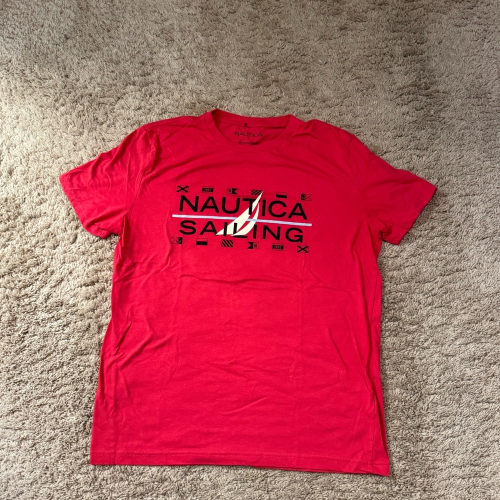 Nautica Sailing Red T Shirt Size Large (L)